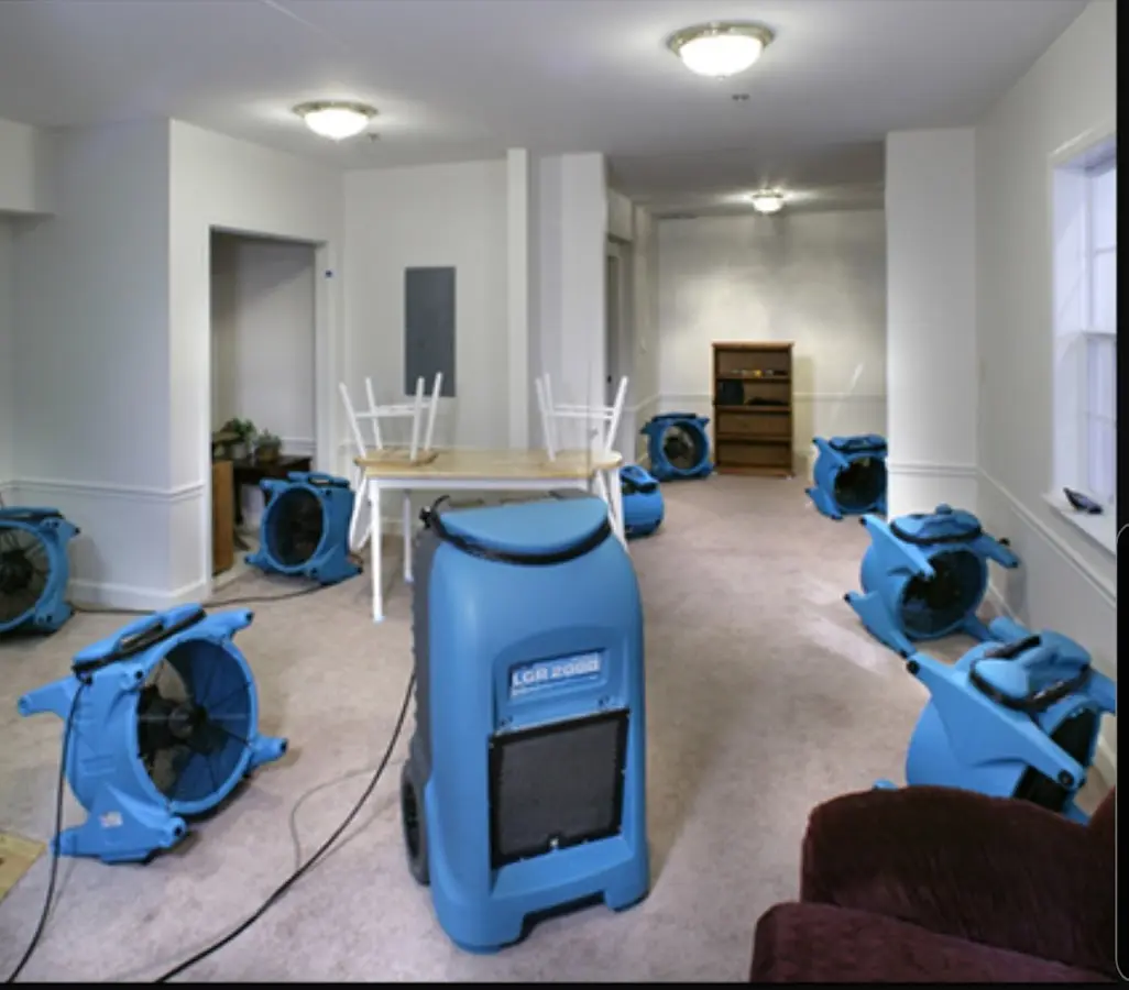 Air movers and dehumidifier setup for Water Extraction & Removal in Federal Heights
